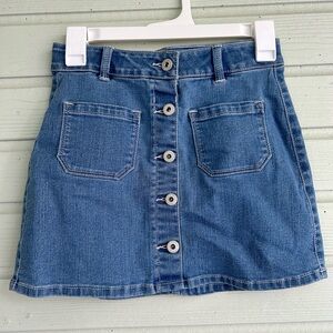 Denim Button-Front Mini Skirt